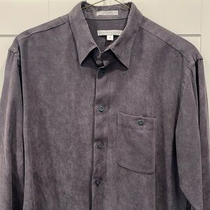 Geoffrey Beene micro suede long sleeve button down
Grey